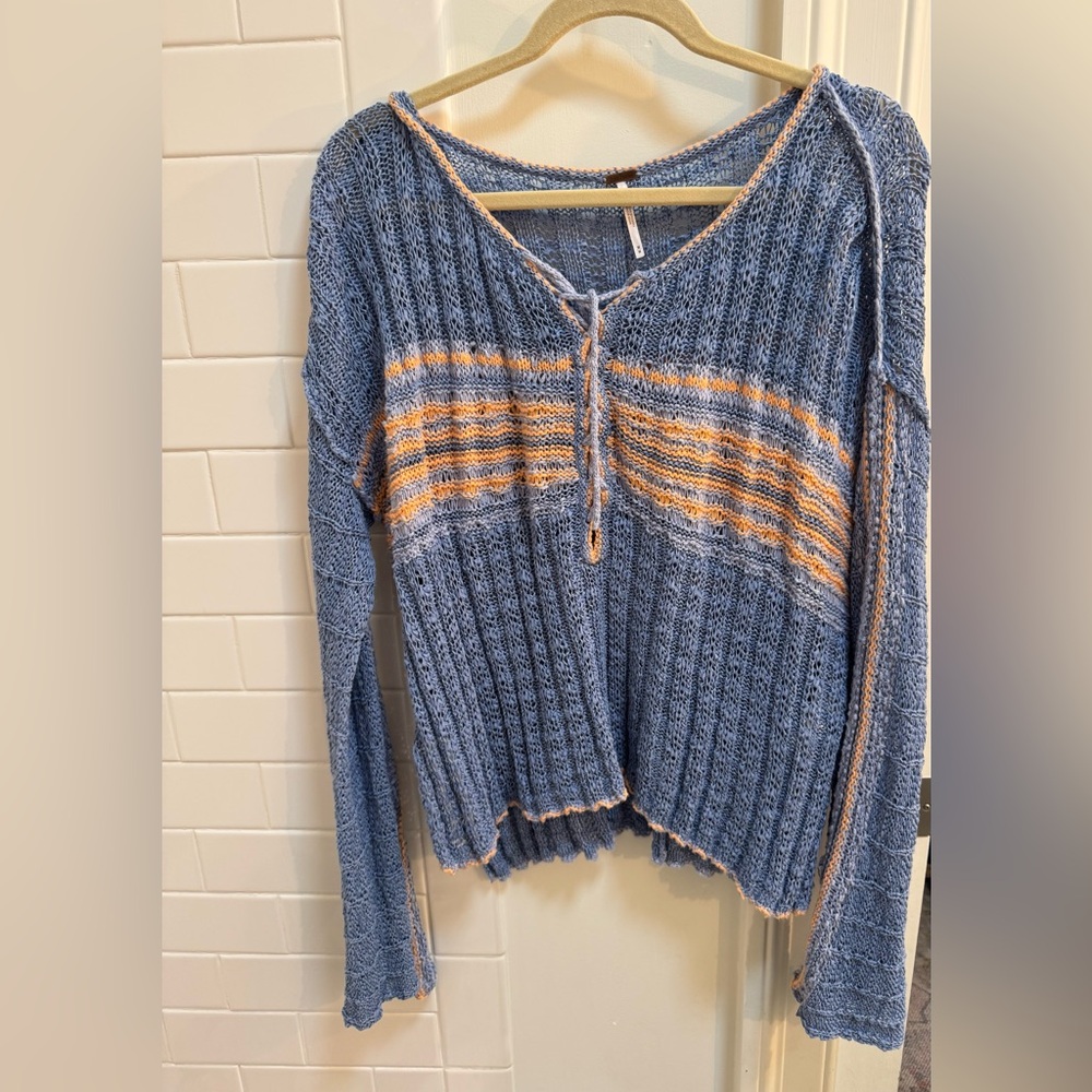 Pink and blue slouchy sweater
